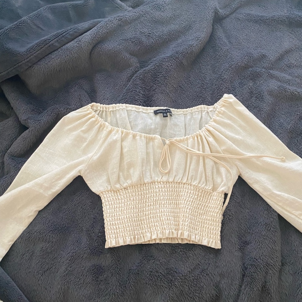 Kendall and Kylie crop long sleeve top